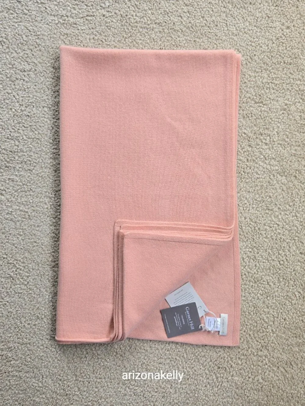 NWT Garnet Hill Cashmere Scarf Pink Knit - Picture 14 of 16